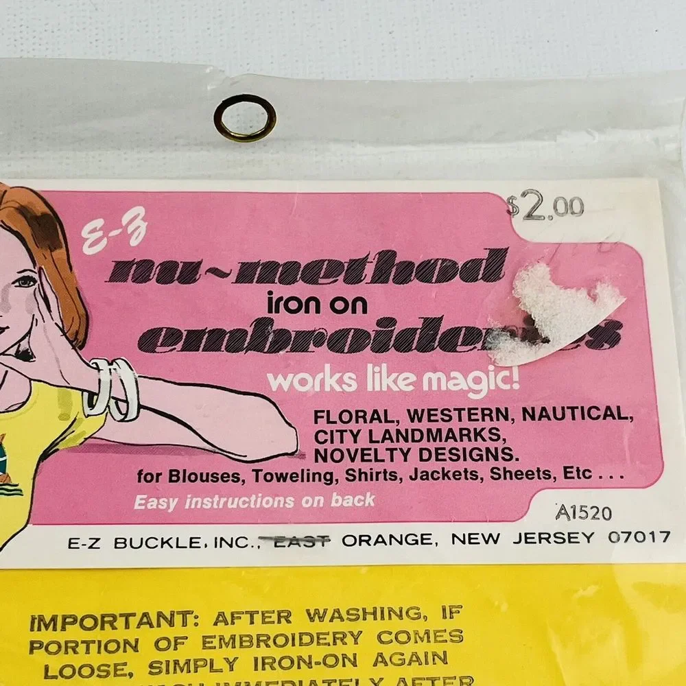 Vintage Amsterdam‎ Embroidery Iron-On Embroideries EZ Buckle Nu-Method